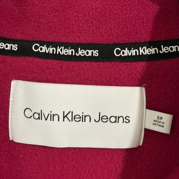 NEW Calvin Klein Jeans Womens S Red Full Zip Fleece Sweatshirt - Picture 5 of 10